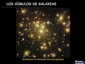 Diapositiva 9. Los cúmulos de galaxias