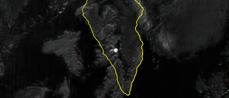 Imagen del volcán de Cumbre Vieja (La Palma) desde la cámara espacial DRAGO