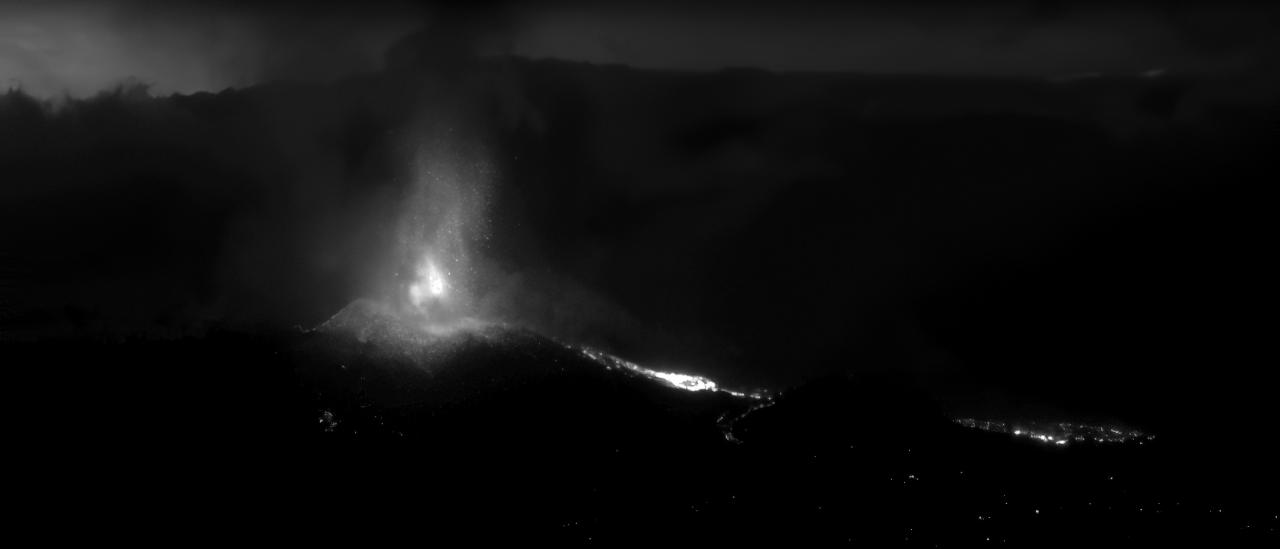 Imagen tomada desde La Palma, con el instrumento DRAGO, utilizando las bandas de observación conocidas como infrarrojo de onda corta o SWIR
