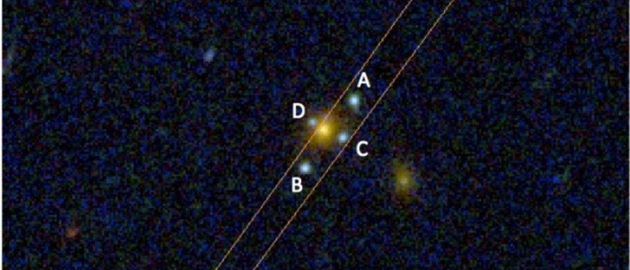 The newly discovered Einstein Cross J2211-3050.