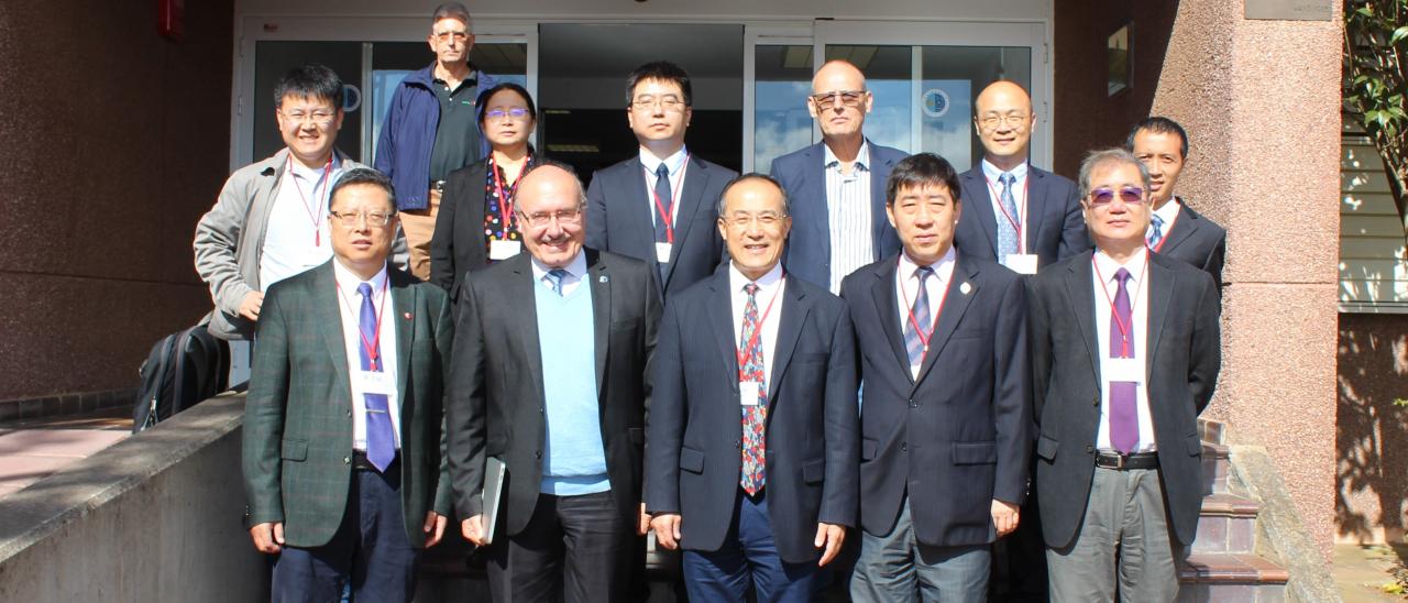 Representatives of the CAS and the NAOC at the Headquarters of the IAC in La Laguna.