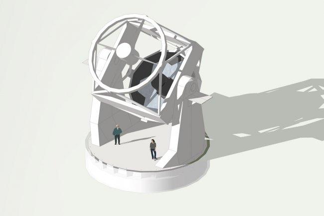 Computer generated image of the new 4 m robotic telescope. Credit: Dr Jon Marchant (ARI).