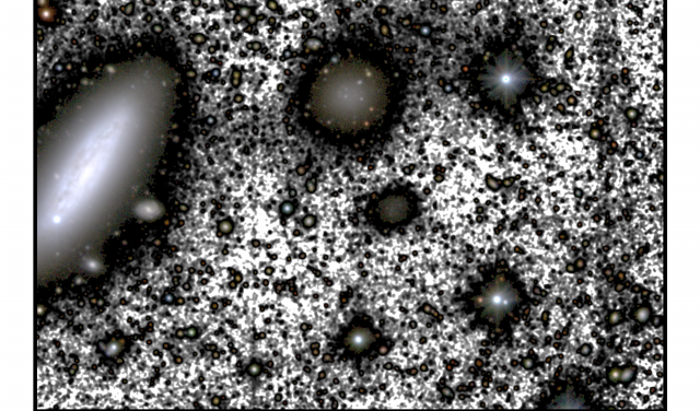 This image presents the region around the galaxy NGC 1052-DF4, taken by the IAC80 telescope at the Teide Observatory in Tenerife. The figure highlights the main galaxies in the field-of-view, including NGC 1052-DF4 (center of the image), and its neighbor NGC 1035 (center left).