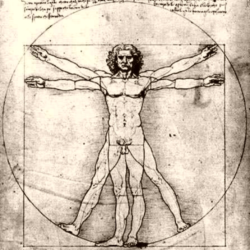 El Hombre de Vitruvio. Leonardo da Vinci (1492)