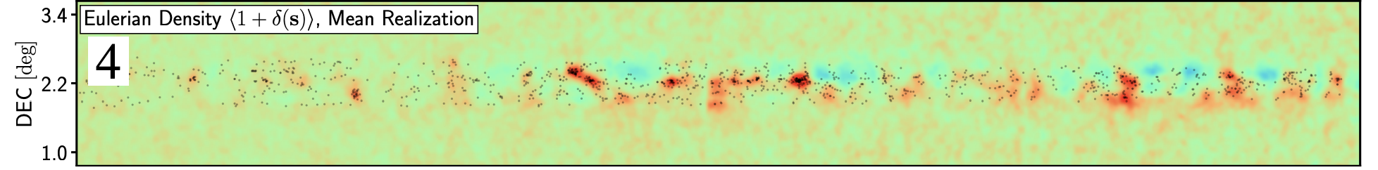 Reconstruction of the dark matter structures underlying the COSMOS field (Metin Ata) with the COSMIC BIRTH code (Francisco-Shu Kitaura). Credit: Metin Ata/Francisco-Shu Kitaura (IAC).