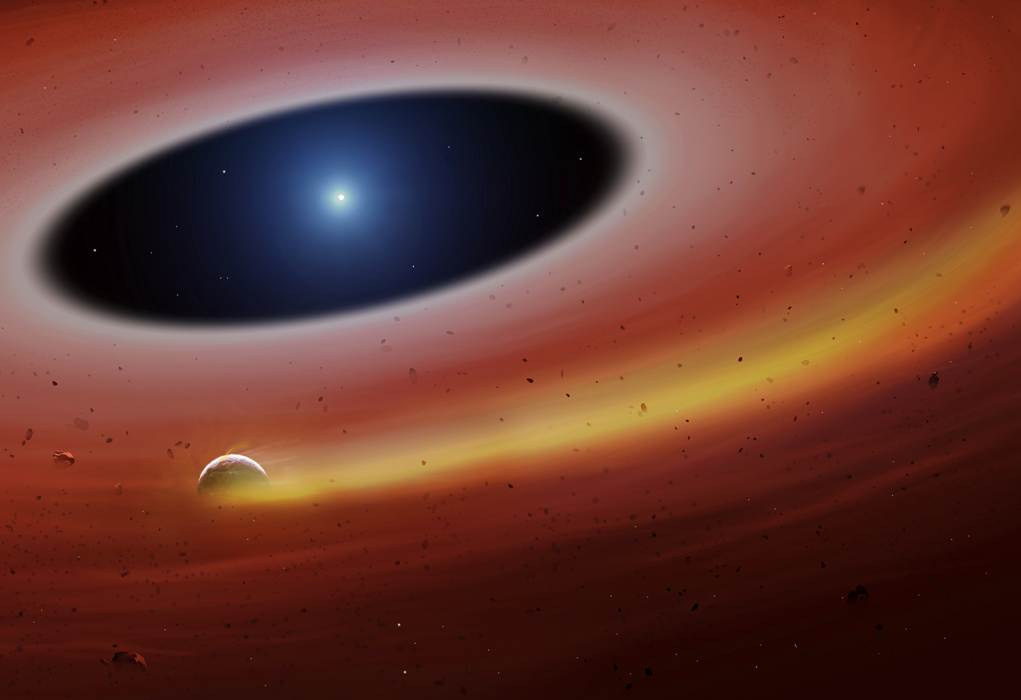 A planetesimal orbiting within the debris disc around a white
