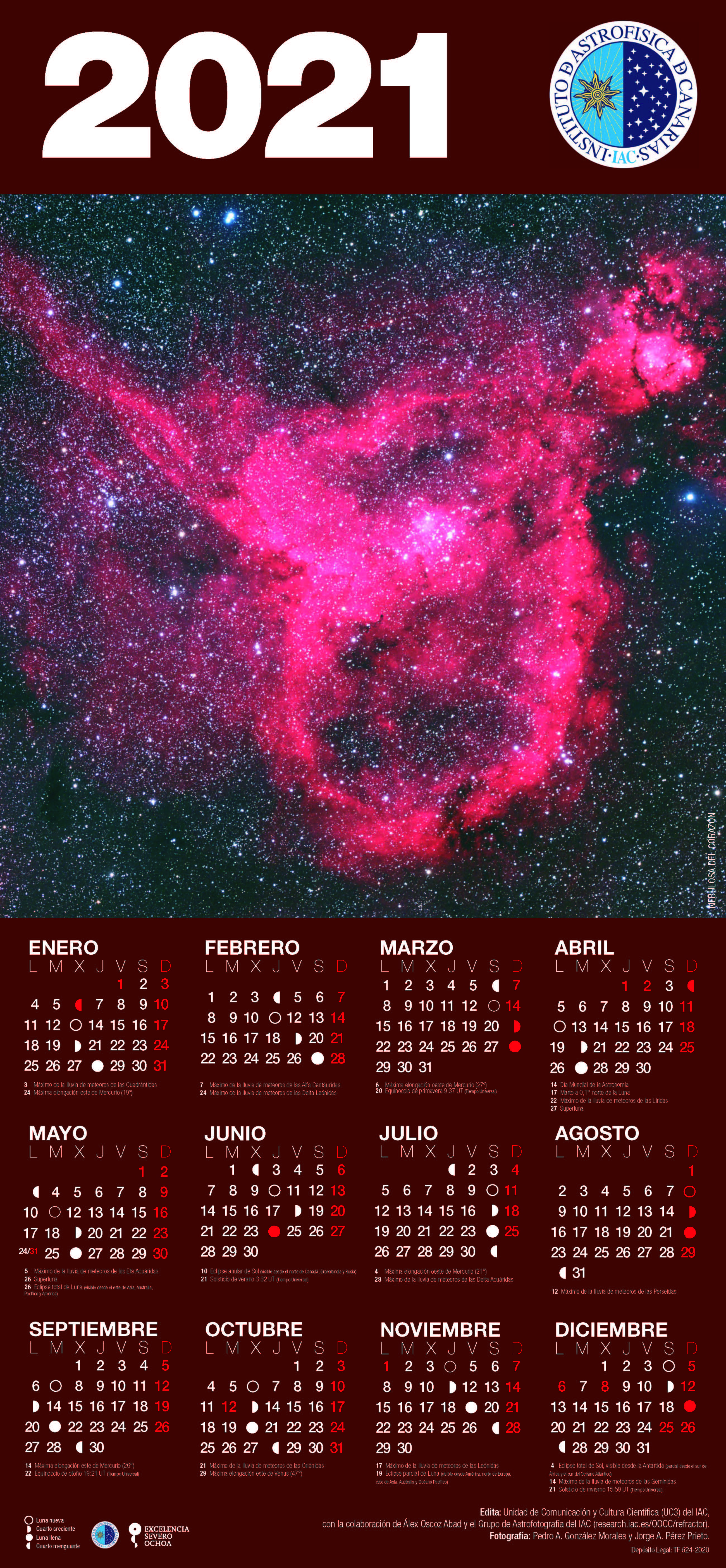 2021 Astronomical Poster Calendar Instituto De Astrofisica De Canarias Iac calendario sky 2021