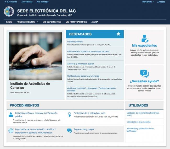 El IAC estrena su Sede Electrónica