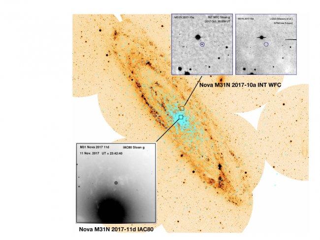 Estudiantes de la ULL descubren la nova más brillante en la Galaxia de Andrómeda de 2017