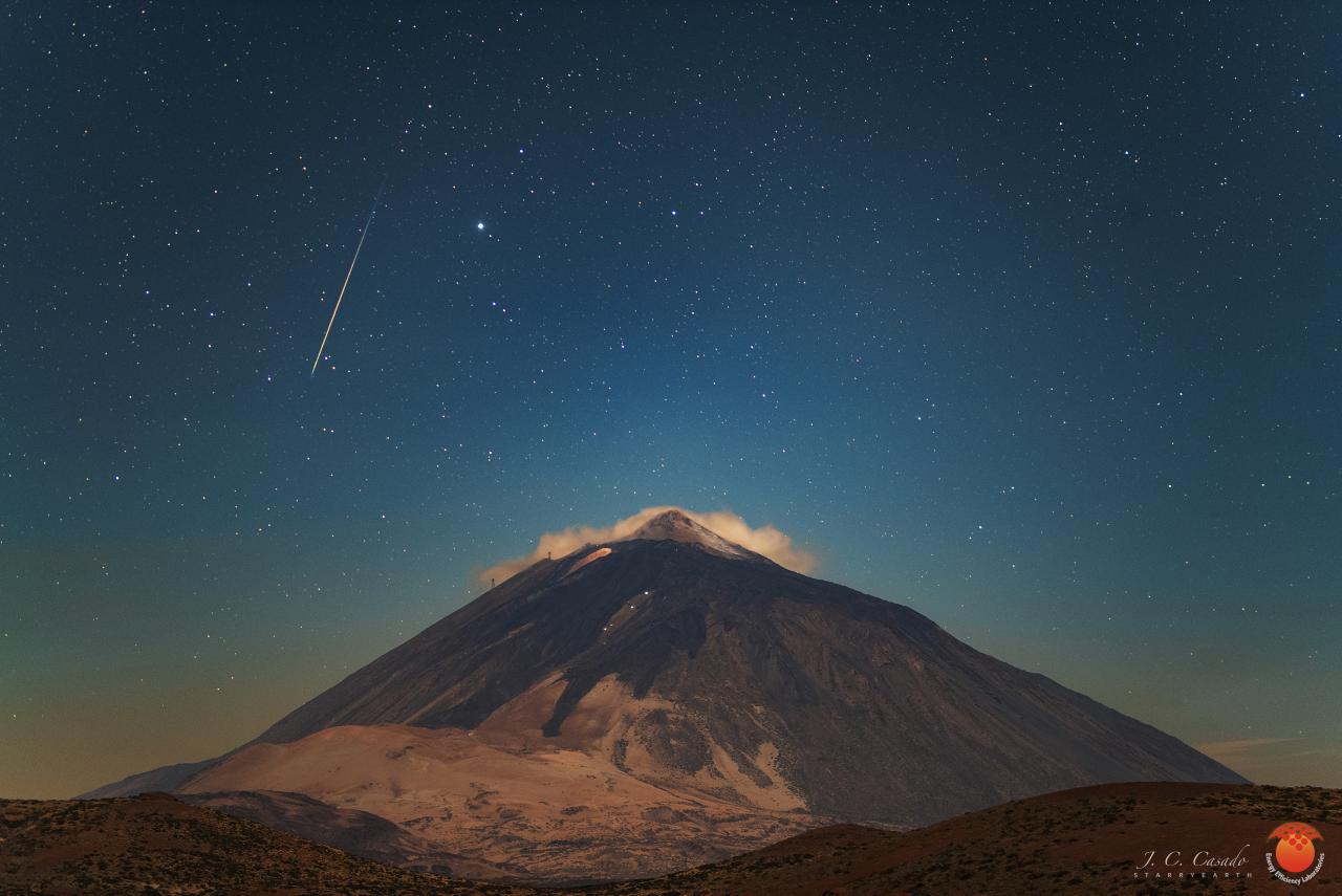 Meteoro sobre el Teide