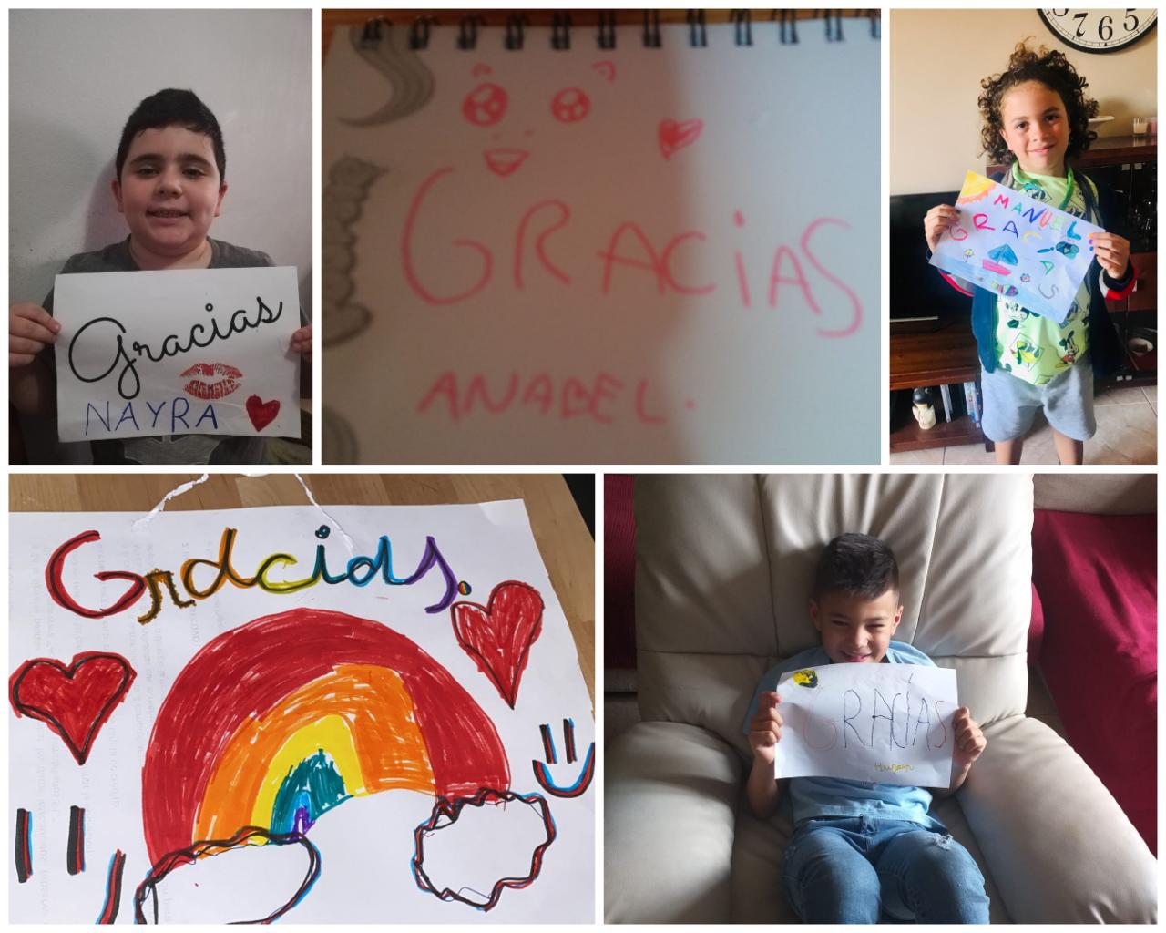 Dibujos de agradecimiento del alumnado del CEIP Punta Brava (Tenerife) tras la videoconferencia con la astrofísica divulgadora del IAC Nayra Rodríguez. Crédito: CEIP Punta Brava