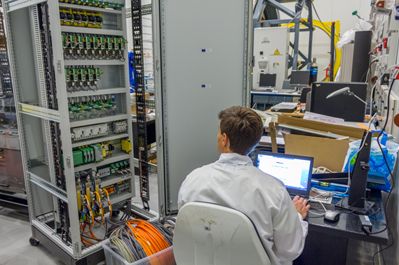 View of the power cabinet at the laboratory