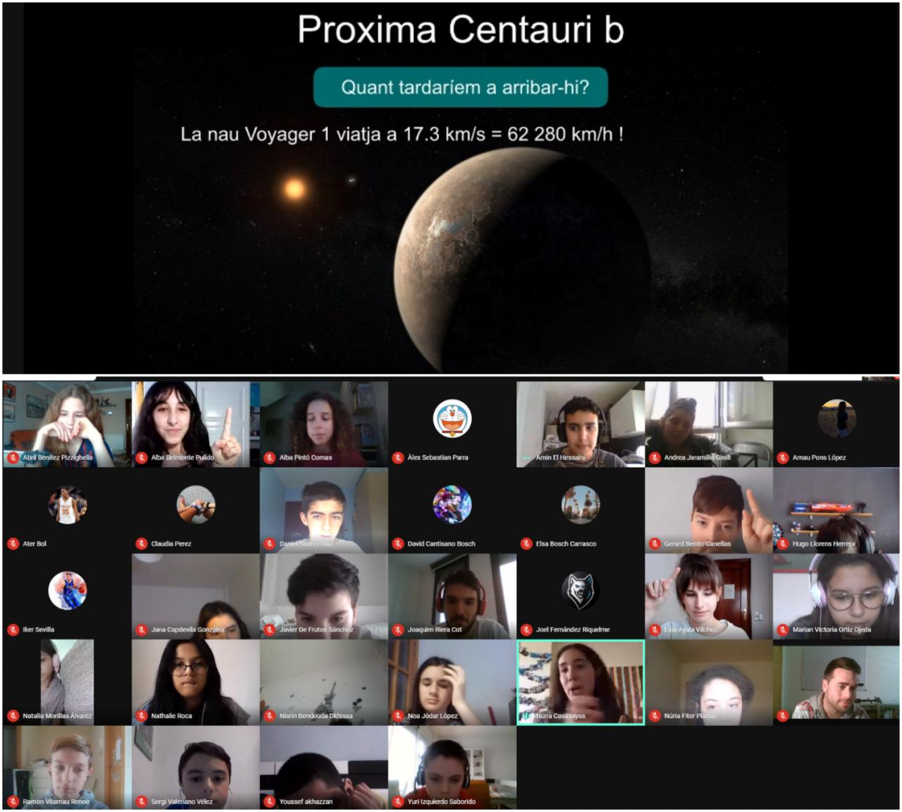 Videoconferencia del proyecto “Habla con Ellas: Mujeres en Astronomía” realizada por la astrofísica del IAC Núria Casasayas con el colegio Oms i de Prat (Manresa, Cataluña)