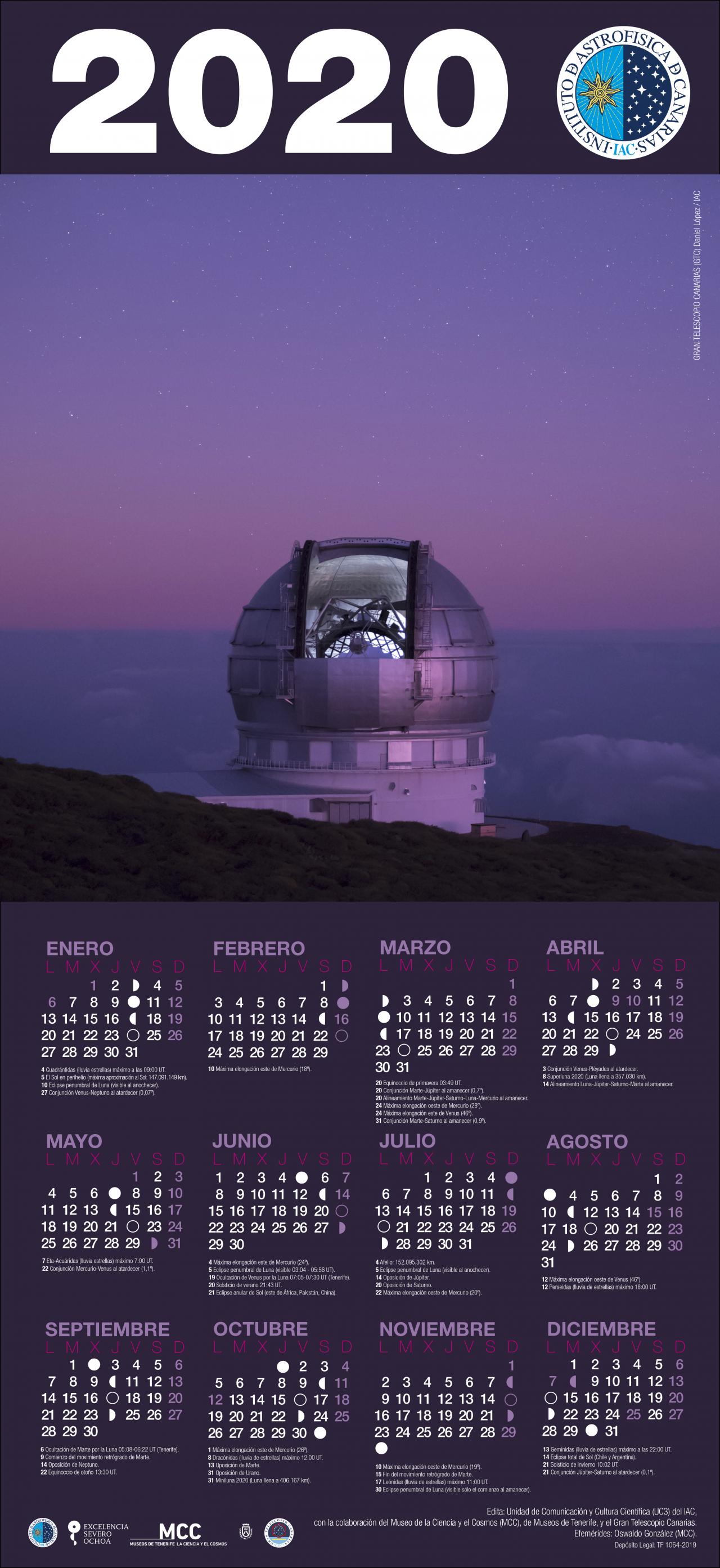 Calendario 2020 Cartel Instituto De Astrofisica De Canarias Iac calendario ull 2020 21