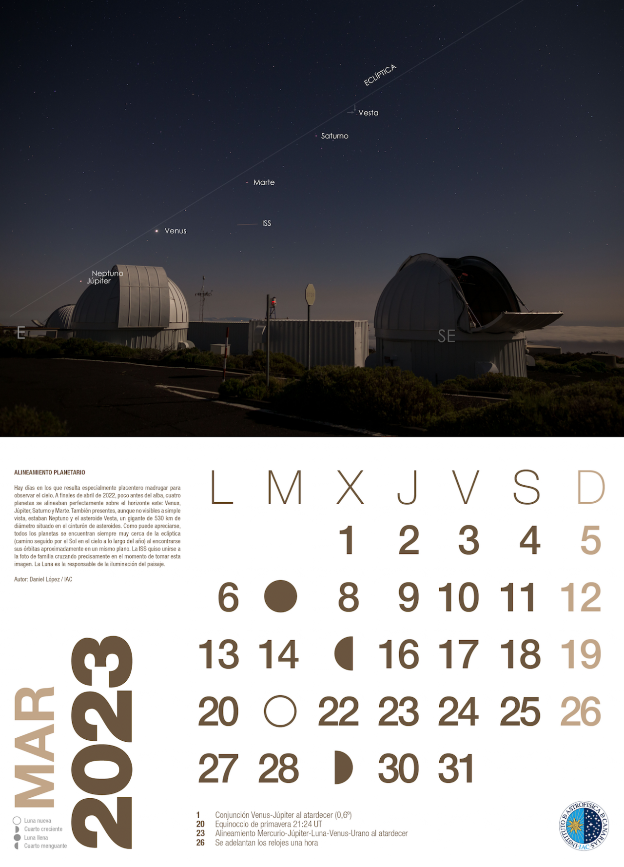 Marzo - Calendario astronómico 2023