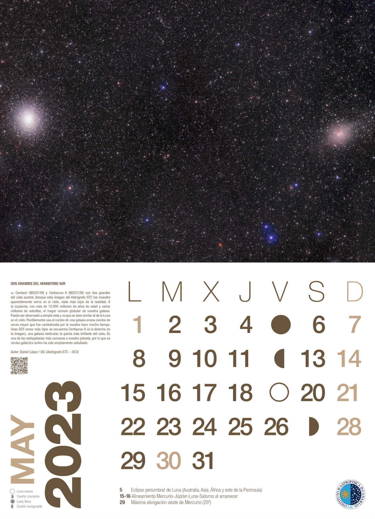 Mayo - Calendario astronómico 2023