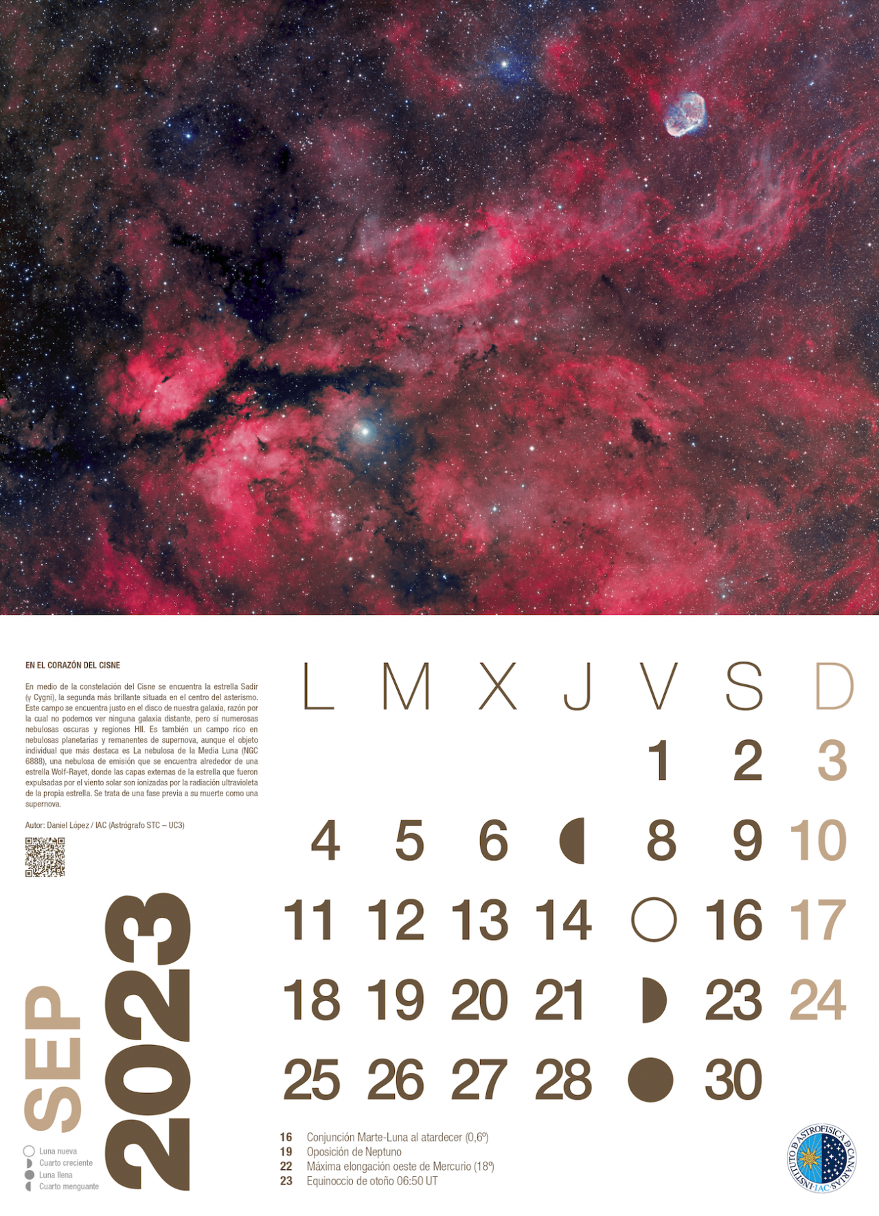 Septiembre - Calendario astronómico 2023