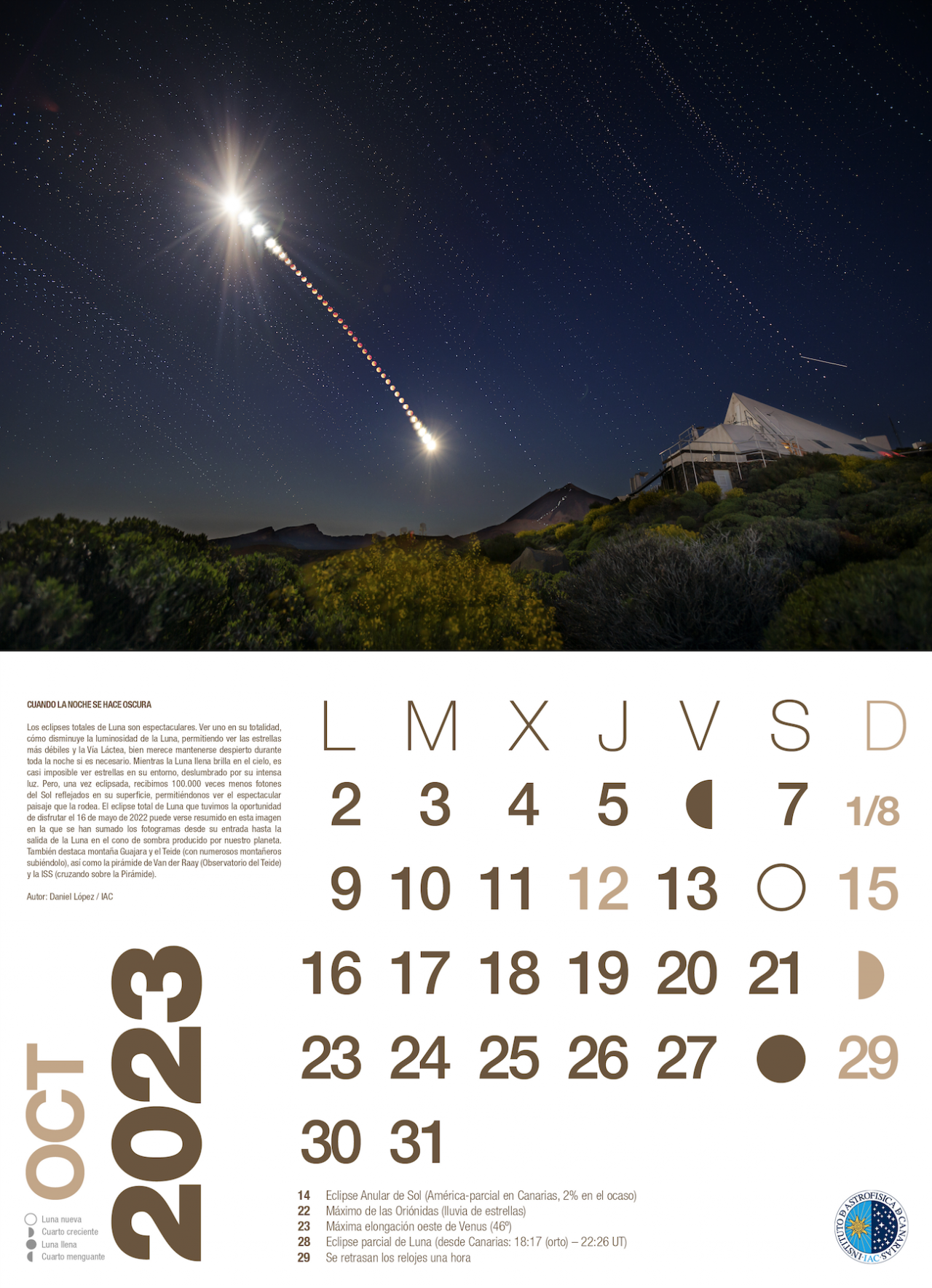 Octubre - Calendario astronómico 2023