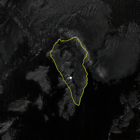 Imagen del volcán de Cumbre Vieja (La Palma) desde la cámara espacial DRAGO