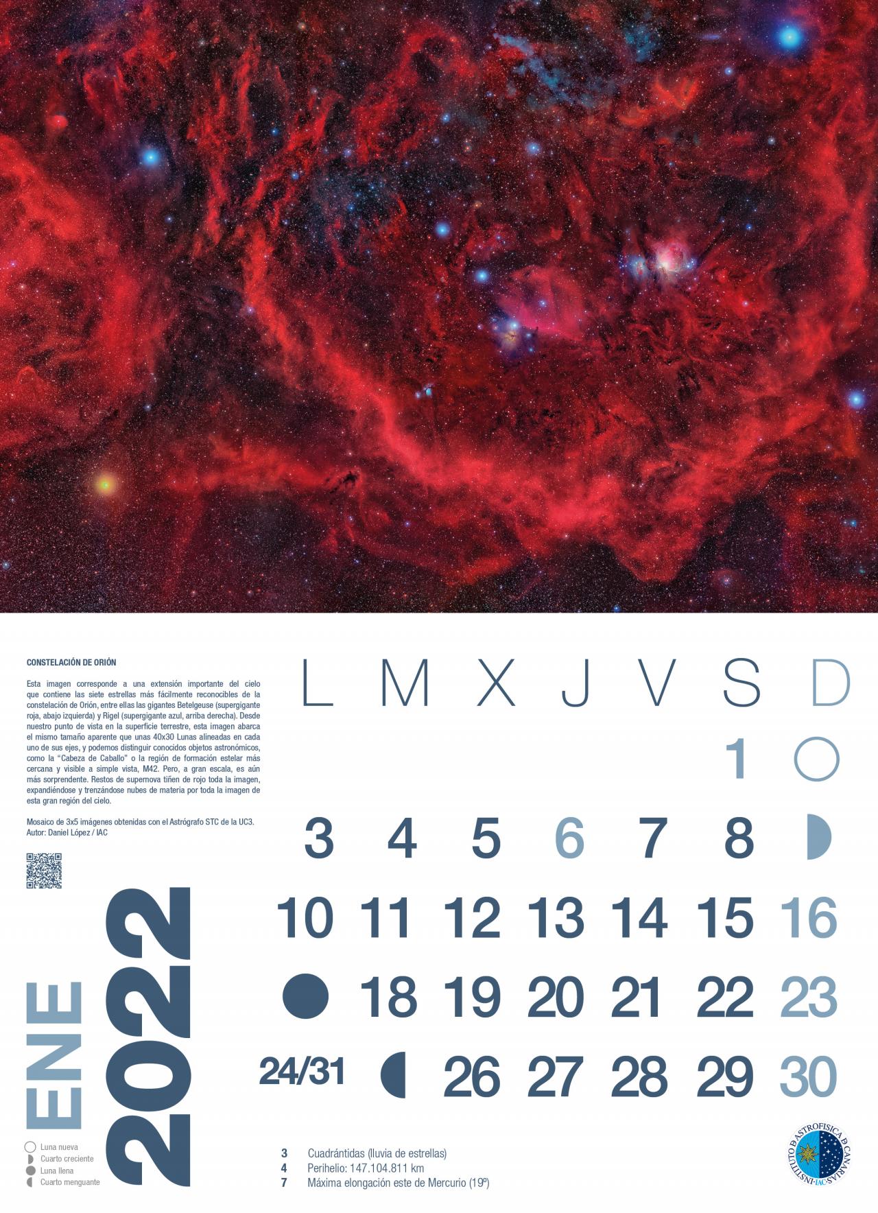 Calendario astronómico 2022 - Enero