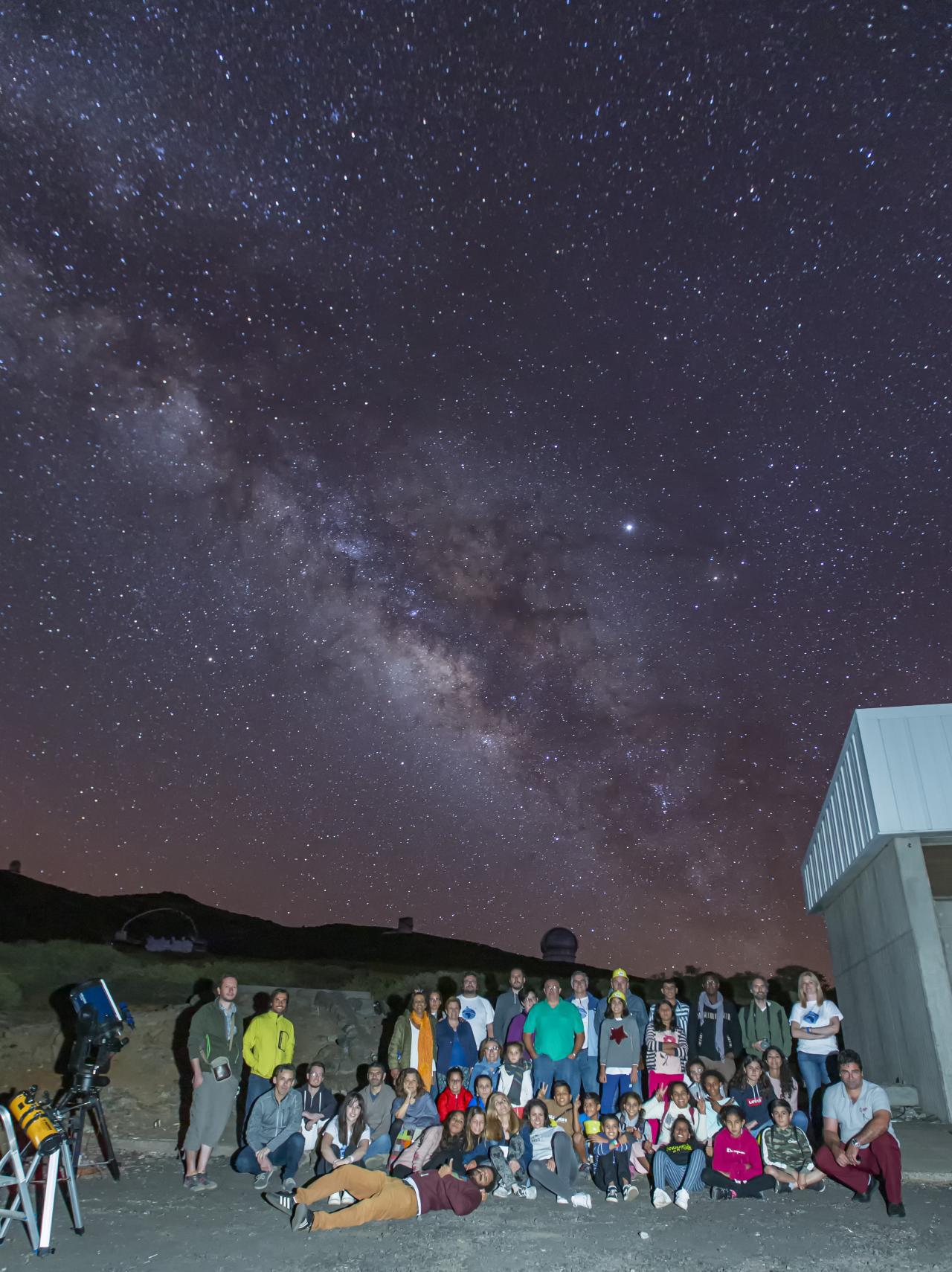 Actividades de Amanar en el Observatorio del Roque de los Muchachos, en la Palma.