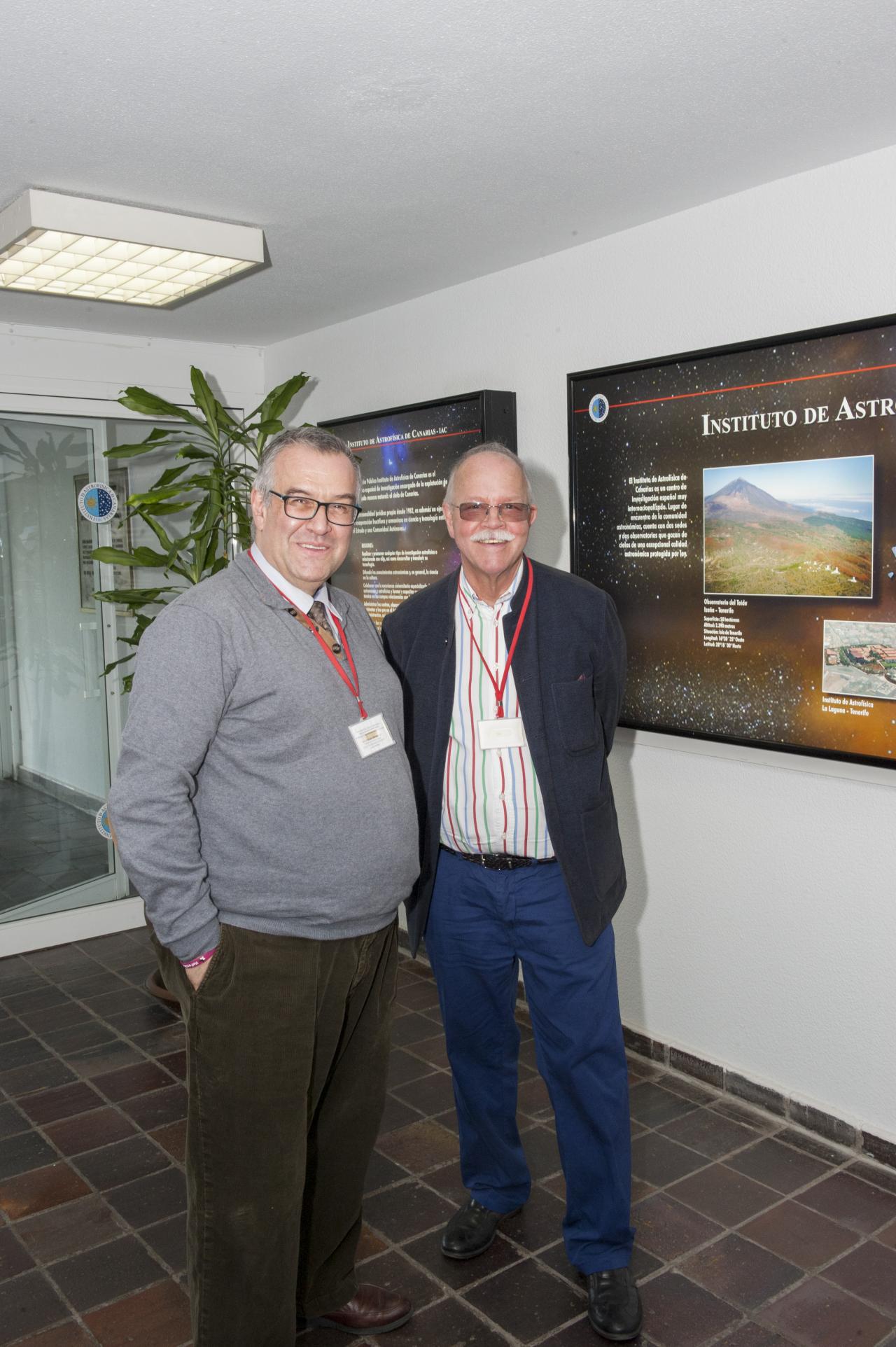 Rodrigo Trujillo y Leif Edvinsson en el encuentro celebrado en la sede central del IAC