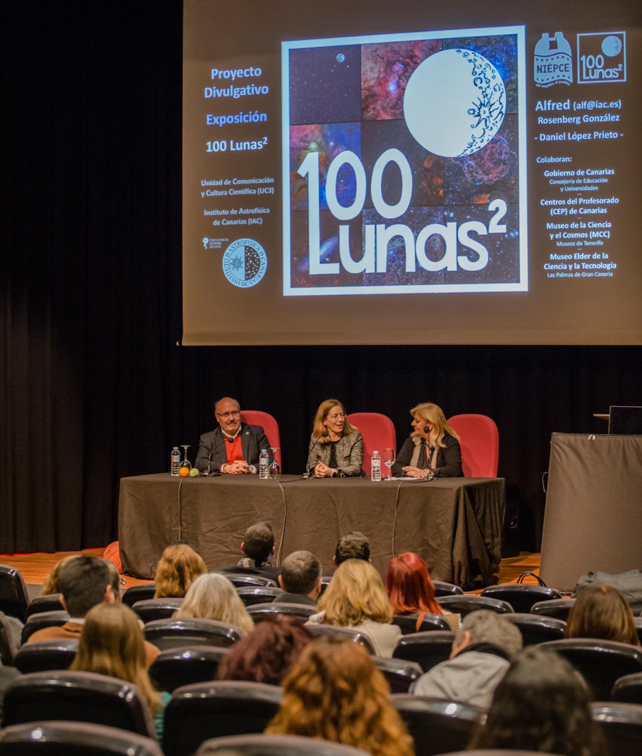 Presentación de la exposición y el proyecto "100 Lunas cuadradas" en el Museo de la Ciencia y el Cosmos