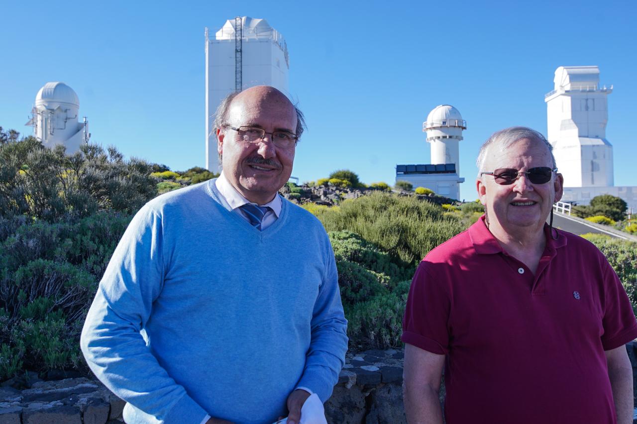 Rafael Rebolo y Wayne Rosing, durante su visita al Observatorio del Teide