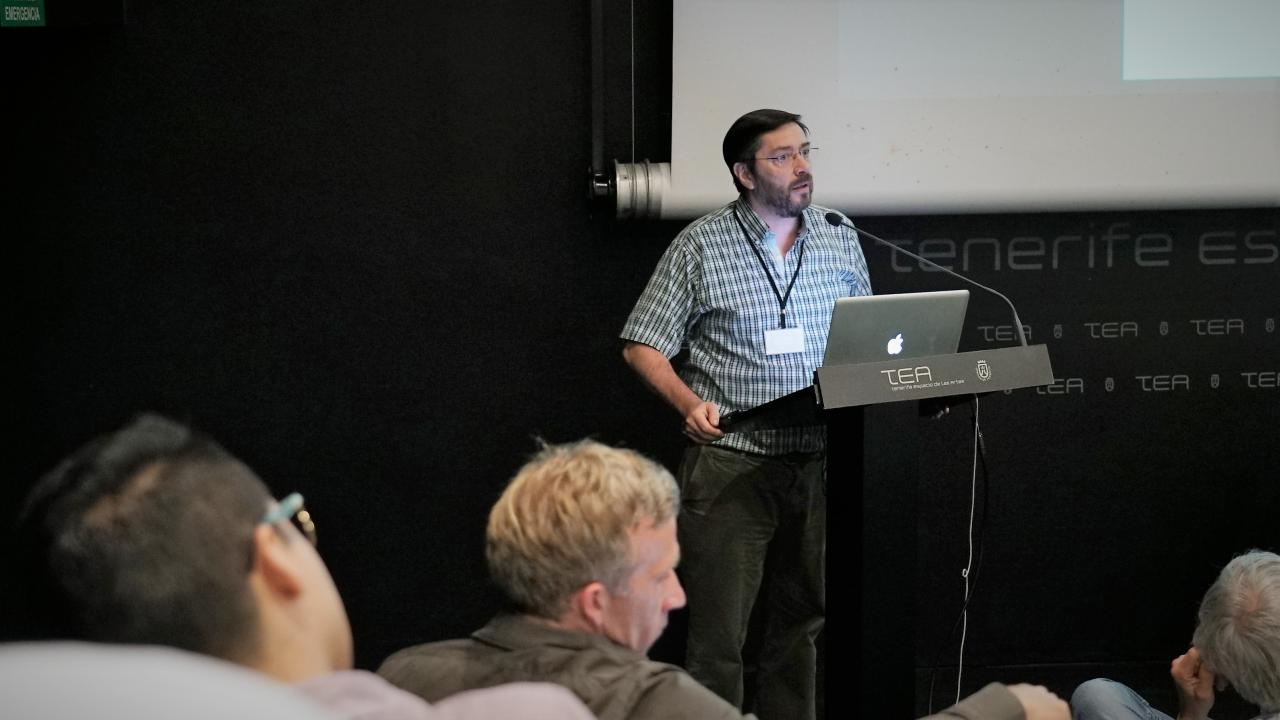 Javier Licandro, coordinador de Investigación del IAC, durante la clausura del DNC 2019.