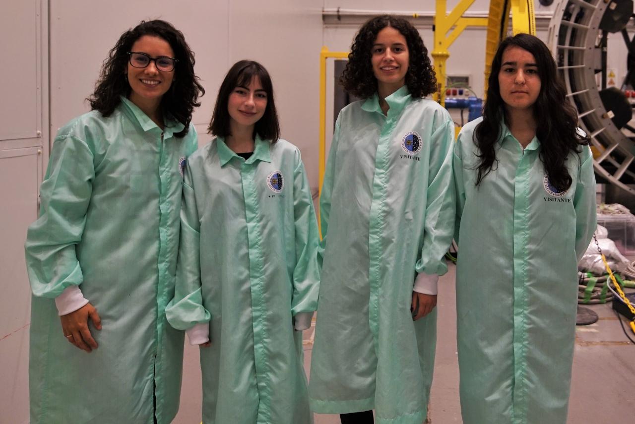 Sandra Benítez junto a las tres participantes del programa Canarias Masterclass. 