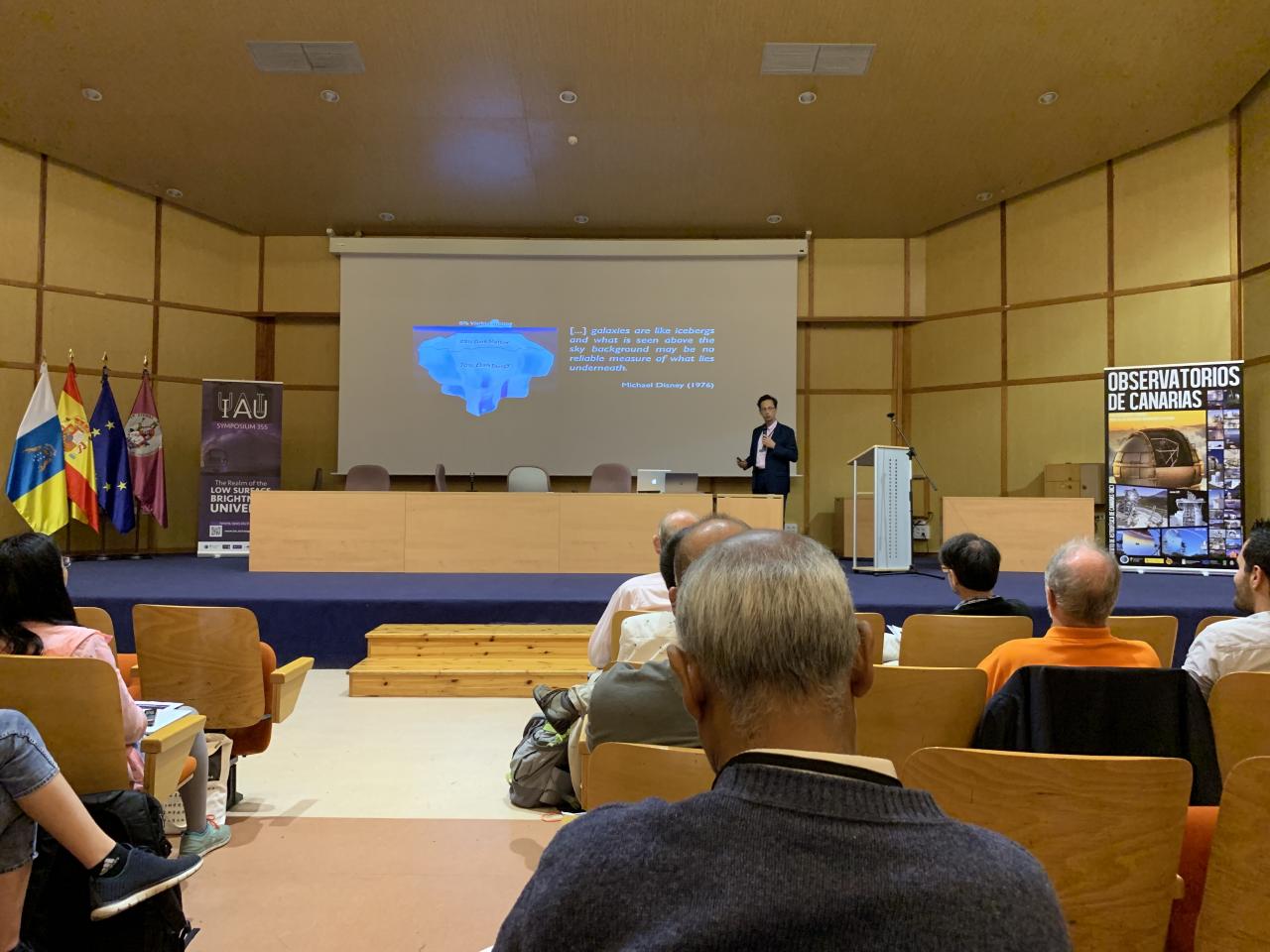 David Valls-Gabaud during his speech at the IAU Symposium 355