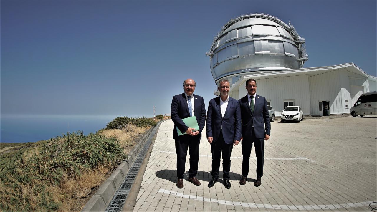 Rafael Rebolo, Ángel Víctor Torres y Mariano Hernández Zapata en el GTC.