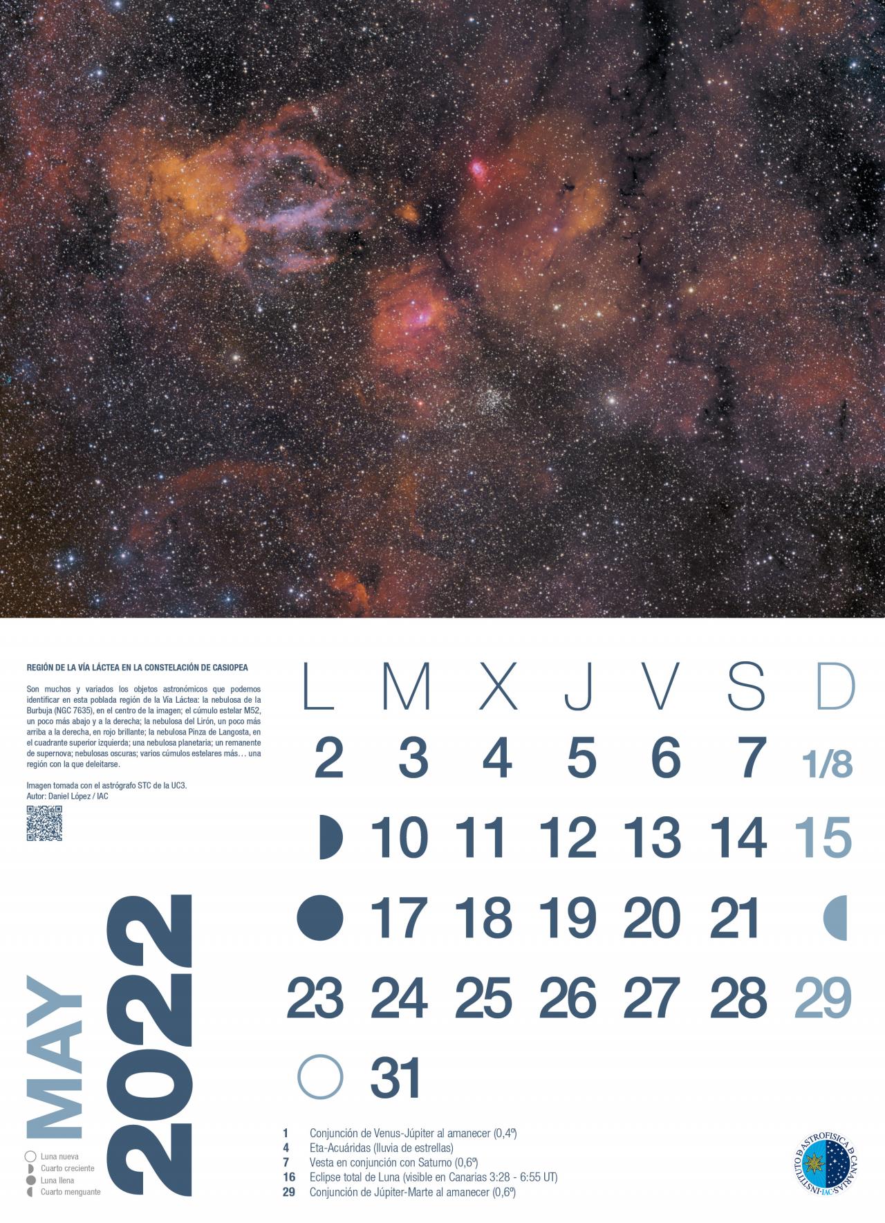 Astronomical calendar 2022 - May