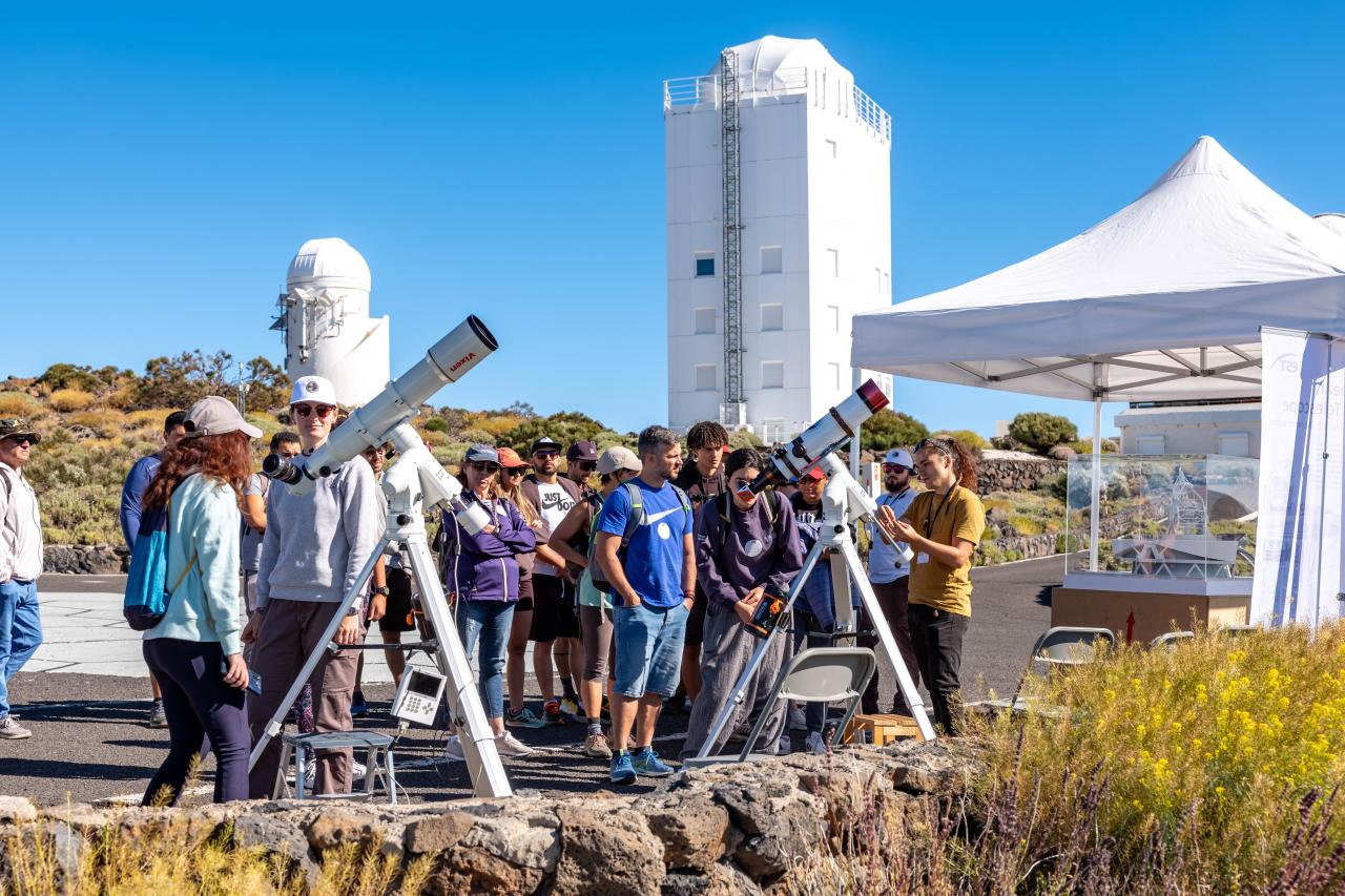 Solar observation in front of GREGOR telescope