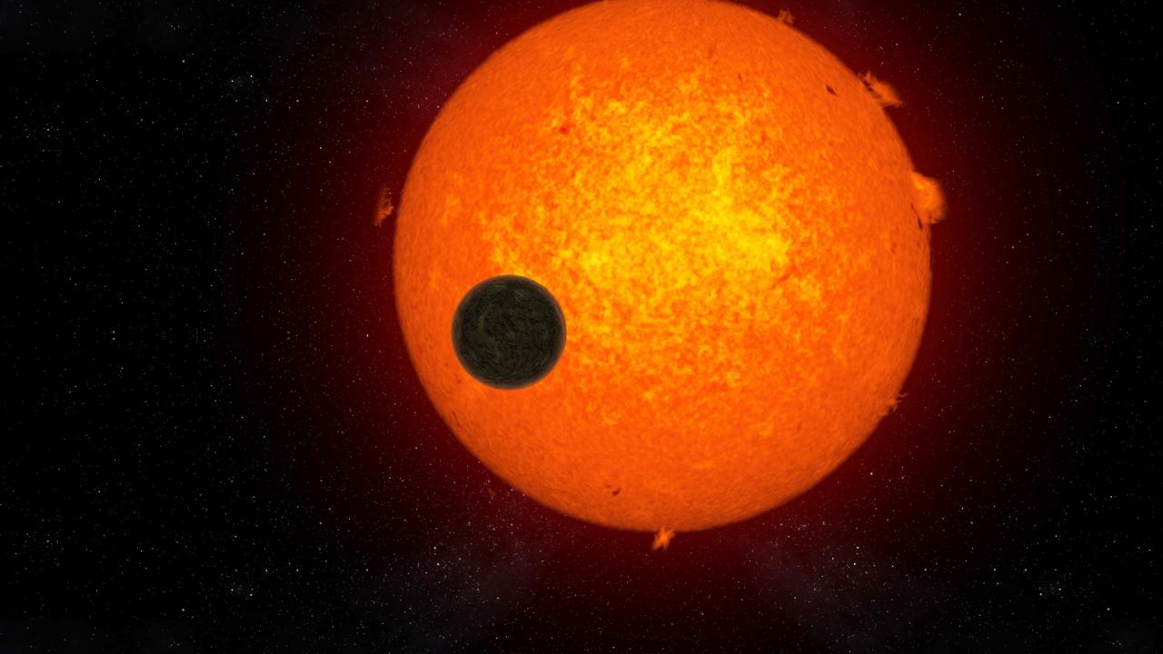 Artistic representation of the planet Proxima b orbiting its star.