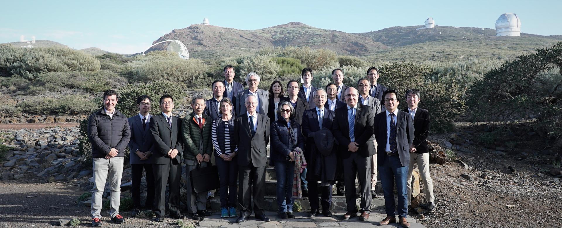 Visit of the japanese ambassador to Spain Japanese delegation at the Roque de los Muchachos Observatory (La Palma)