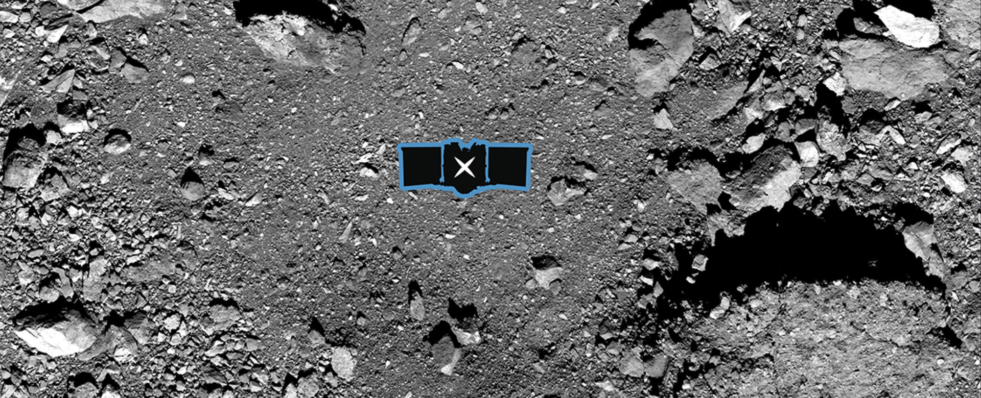 Simulation of the OSIRIS-REx "touch-and-go" mission in Nightingale crater. Simulation of the OSIRIS-REx "touch-and-go" mission in Nightingale crater.
