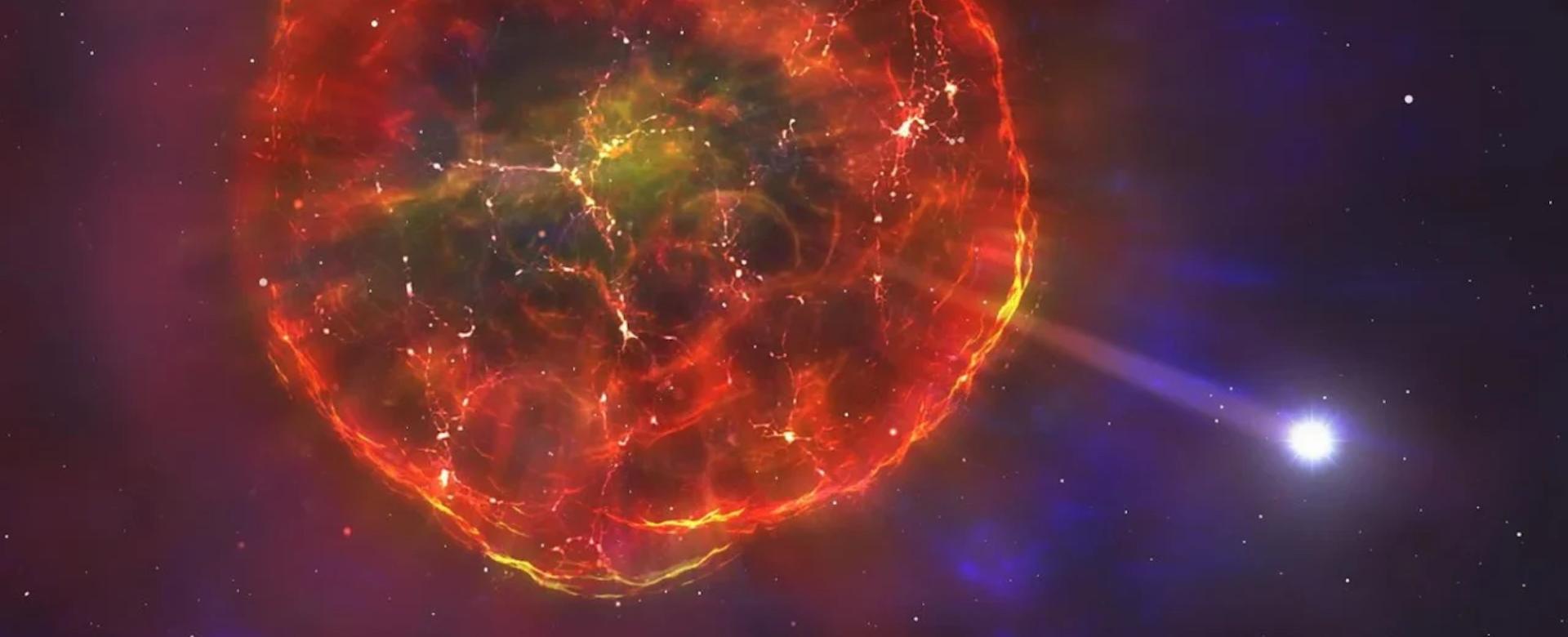 Artistic impression of a runaway star propelled by a supernova explosion