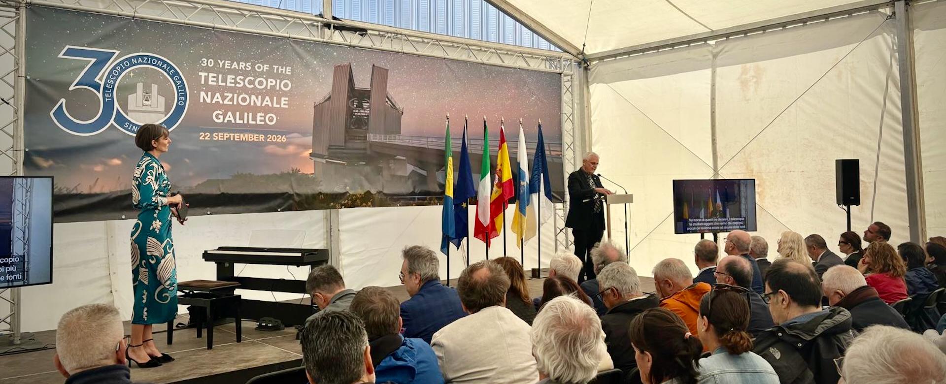 Momento de la celebración del 30º aniversario del TNG en el Observatorio del Roque de los Muchachos