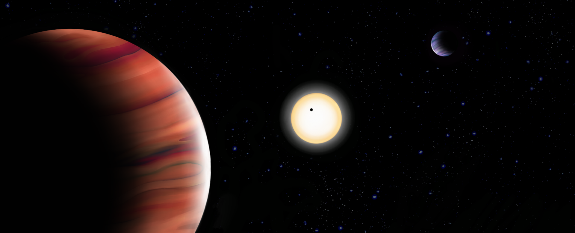 Artist’s impression of the TOI-201 exoplanetary system