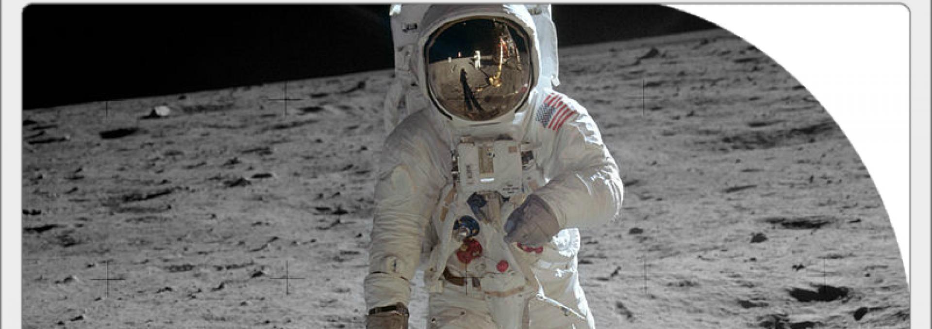 Fotografía de Buzz Aldrin por Neil Armstrong tomada con una cámara de 70 mm. Crédito: NASA.