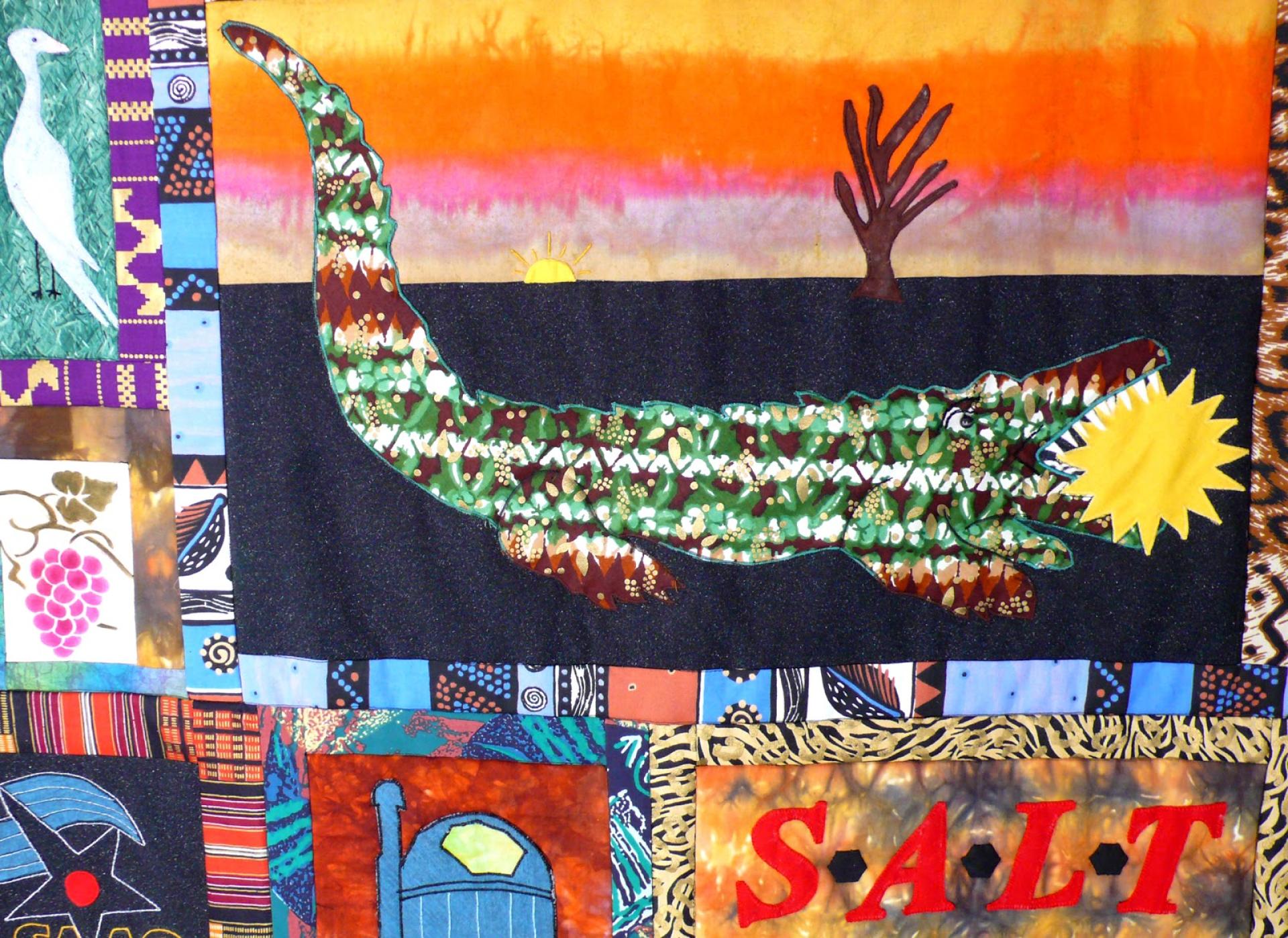 Detalle de la colcha de patchwork “Ingubo Entle”, que decora la entrada del Observatorio Astronómico de Sutherland (Sudáfrica). Foto: Carmen del Puerto.