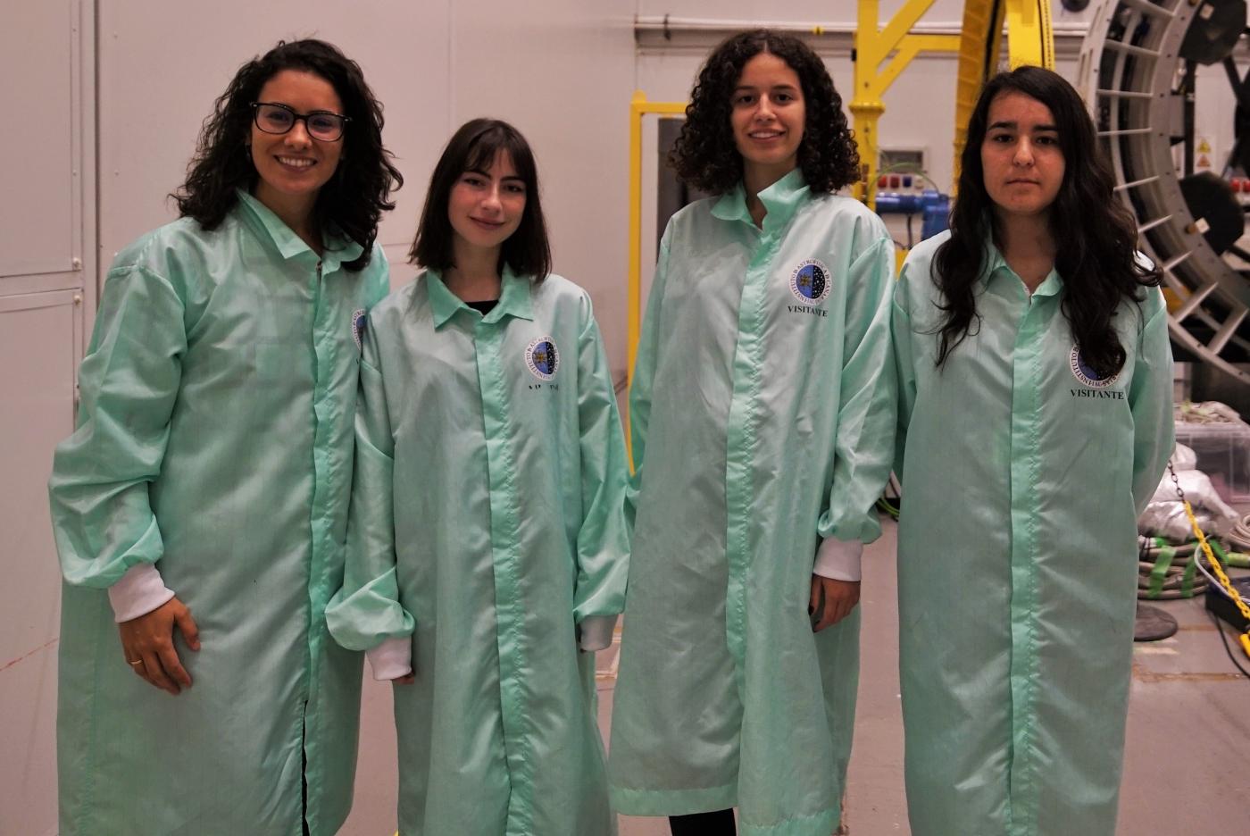 Sandra Benítez junto a las tres participantes del programa Canarias Masterclass.