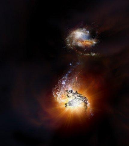 Dos galaxias muy brillantes “chocarán” a 13.000 millones de años luz