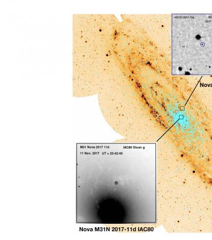 Estudiantes de la ULL descubren la nova más brillante en la Galaxia de Andrómeda de 2017