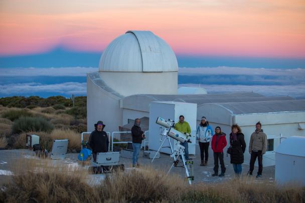 Telescopes prepared for night-sky observation
