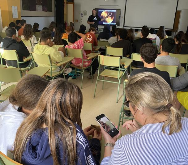 Attendees at the talk "The history of the Universe in 24 hours" at IES Santa Úrsula