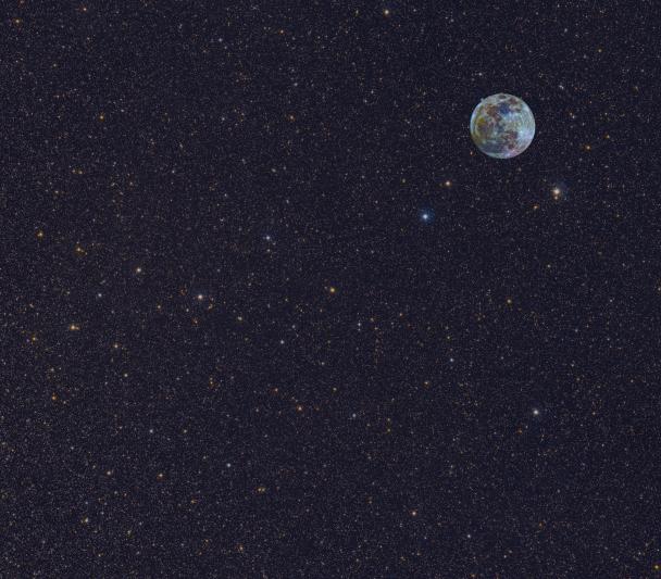 Campo estelar de la Vía Láctea con la Luna, Venus, Marte, Júpiter y Saturno Campo estelar de la Vía Láctea con la Luna, Venus, Marte, Júpiter y Saturno