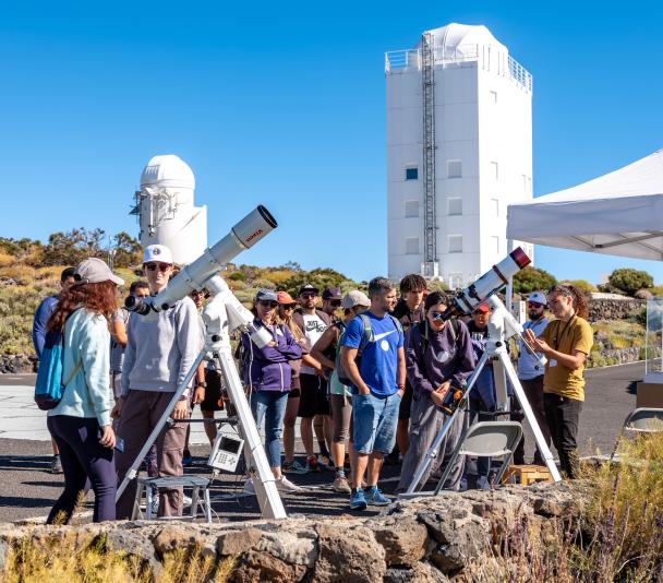 Solar observation in front of GREGOR telescope