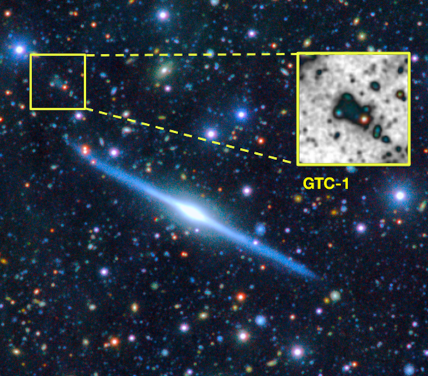 Galaxia de canto UGC11859 y GTC-1